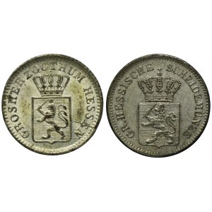 Set, Germany, Grand Duchy of Hessen-Darmstadt, Ludwig III, 1 Kreuzer 1849 and 1864 (2 pcs.) - ex. Dr. Max Blaschegg