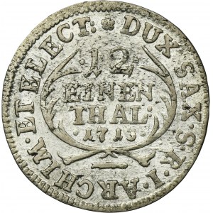 Augustus II the Strong, 1/12 Thaler Leipzig 1713 EPH