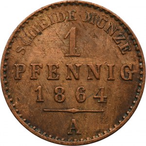 Germany, Principality of Reuss-Gera, Heinrich LXVII, 1 Pfennig Berlin 1864 A