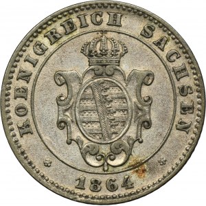Germany, Saxony, Johann V, 2 Neu groschen = 20 Pfennig Drezden 1864 B