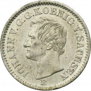 Germany, Saxony, Johann V, 2 Neu groschen = 20 Pfennig Drezden 1869 B
