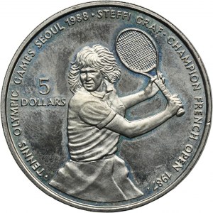 New Zealand, Niue, 5 Dollars 1987 - Steffi Graf