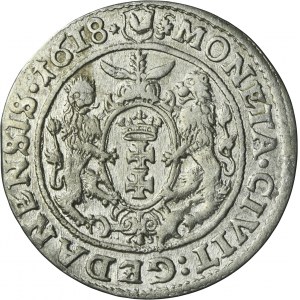 Sigismund III Vasa, 1/4 Thaler Danzig 1618 SA - RARE