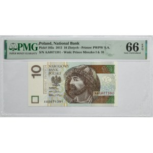 10 złotych 2012 - AA - PMG 66 EPQ