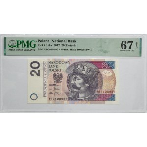 20 złotych 2012 - AB - PMG 67 EPQ