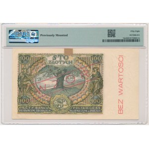 100 złotych 1932 - WZÓR - Ser. AW. - PMG 58 - RZADKI
