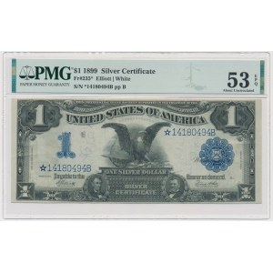 USA, Silver Certificate, 1 Dollar 1899 ★ - Elliot & White - PMG 53 EPQ - RARE STAR NOTE