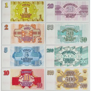Latvia, 1-500 Rublu 1992 (8 pcs.)