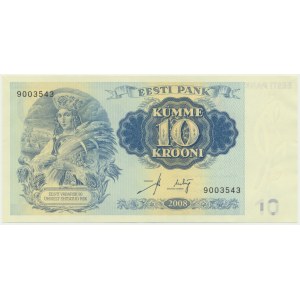 Estonie, 10 couronnes 2008
