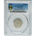 Sigismund II August, 1/2 Groschen Vilnius 1556 - LI/LITVA - PCGS MS63