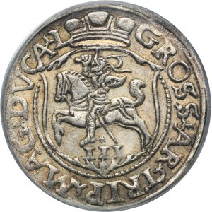 Sigismund II August, 3 Groschen Vilnius 1564 - L/L - PCGS AU55