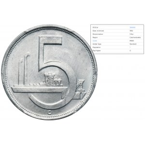 Czechoslovakia, 5 Korun Kremnitz 1952 - PCGS MS65