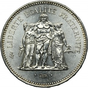 France, Fifth Republic, 50 Francs Paris 1976 - Hercules