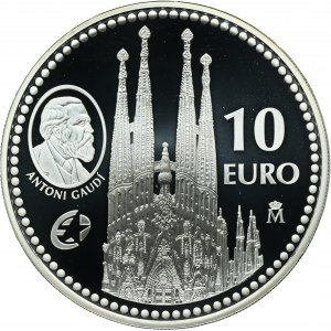 Spain, 10 Euro Madrid 2010 - Gaudi's Sagrada Familia