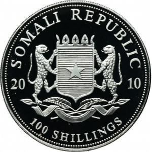 Somalia, 100 Shillings Munich 2010 - African elephant