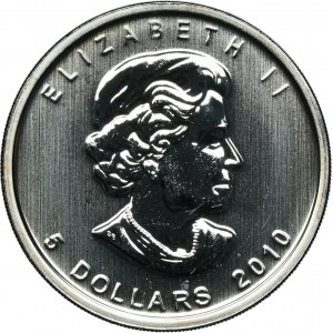 Kanada, Alžbeta II, 5 USD 2010 - Javorový list