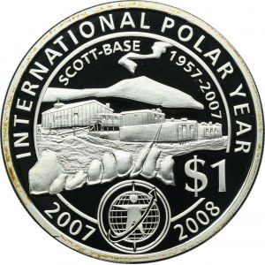 New Zealand, ELizabeth II, 1 Dollar 2007 - International Polar Year