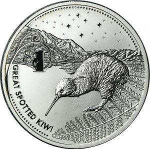 New Zealand, ELizabeth II, 1 Dollar Karlsfeld 2007 - Great Spotted Kiwi