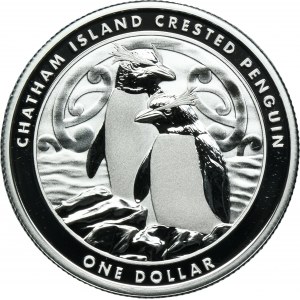 New Zealand, Elizabeth II, 1 Dollar Coeur d'Alene 2020 - Crested Penguin