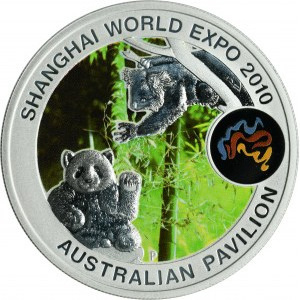 Australia, Elizabeth II, 1 Dollar Perth 2010 P - World Expo, World Expo, Panda and Koala