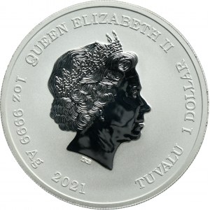 Tuvalu, Elizabeth II, 2 Dollars Perth 2021 P - John Wayne
