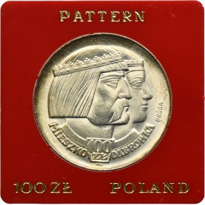 PRÓBA, 100 złotych 1966 Mieszko i Dąbrówka głowy