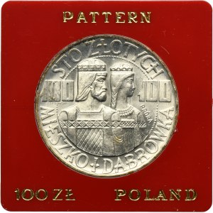 PRÓBA, 100 złotych 1966 Mieszko i Dąbrówka półpostacie