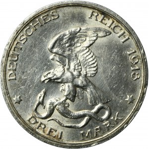 Germany, Kingdom of Prussia, Wilhelm II, 3 Mark Berlin 1913 A
