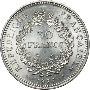 France, Fifth Republic, 50 Francs Paris 1977 - Hercules