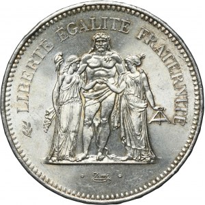 France, Fifth Republic, 50 Francs Paris 1977 - Hercules