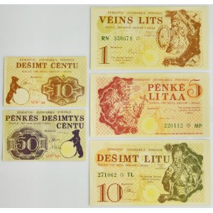 Lithuania, set of 10 Cents - 50 Litauru 1991 (7 pcs)
