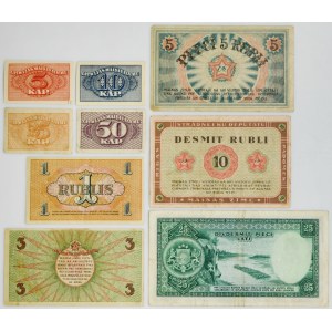 Latvia, 5 Kapeikas - 10 Rubli (1919-20), 25 latu 1938 (9 pcs.)