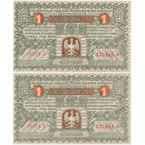 Kraków, 1 korona 1919 - A (2 szt.) kolejne numery