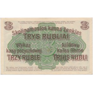 Posen, 3 Rubles 1916 - K - short clause (P4b) -