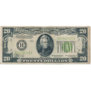 USA, Green Seal, New York, $20 1934 - Julian &amp; Morgenthau