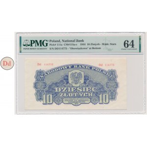 10 złotych 1944 ...owe - Dd - PMG 64 - BARDZO RZADKI