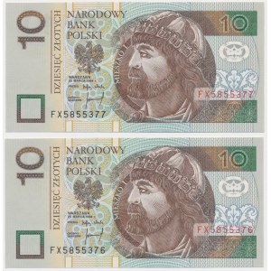 10 złotych 1994 - FX - numery kolejne (2 szt.)