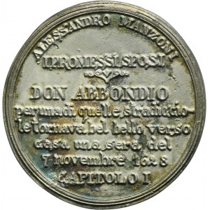 Italy, Medal Alessandro Manzoni - DON ABBONDIO