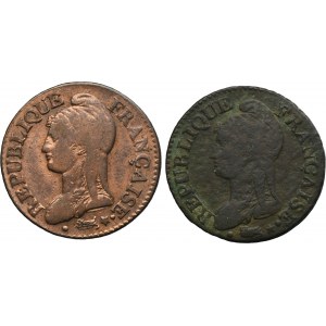 Lot, France, I Republic, 5 Centimes 1799 (2 pcs.)