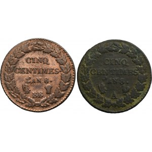 Lot, France, I Republic, 5 Centimes 1799 (2 pcs.)