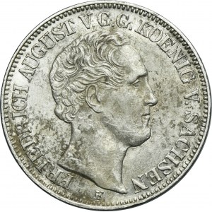 Germany, Saxony, Friedrich August II, Thaler Dresden 1852 F