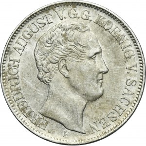 Germany, Saxony, Friedrich August II, Thaler Dresden 1853 F