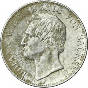 Germany, Saxony, Johann V, Thaler Dresden 1859 F