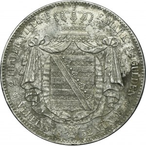 Germany, Saxony, Friedrich Augustus II, 2 Thaler Dresden 1852 F