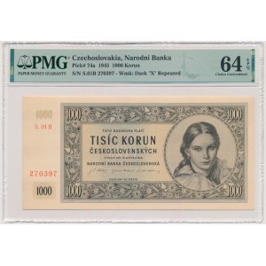 Czechoslovakia, 1.000 Korun 1945 - PMG 64 EPQ