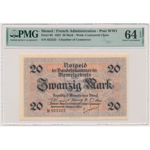 Memel (Klaipeda), 20 Mark 1922 - PMG 64 EPQ