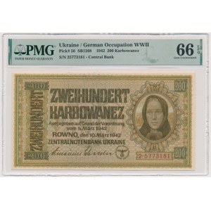 Ukraine, 200 Karbovanez 1942 - PMG 66 EPQ