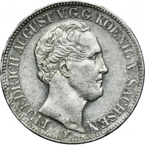 Germany, Saxony, Friedrich August II, Thaler Dresden 1851 F