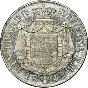 Germany, Kingdom of Saxony, Friedrich Augustus II, Thaler Dresden 1842 G