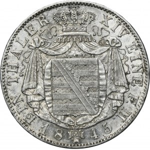 Germany, Kingdom of Saxony, Friedrich Augustus II, Thaler Dresden 1845 F